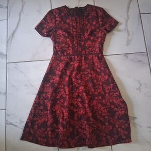 Banana Republic Red and Black Floral Mini Dress A7